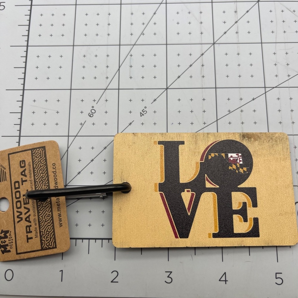 Metal and Wood Co‎ Luggage Tag Travel Love Maryland MD